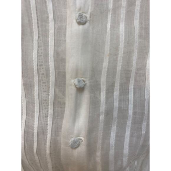 Antique Edwardian White Cotton Floral Embroidered Blouse with long sleeves - Picture 6 of 16